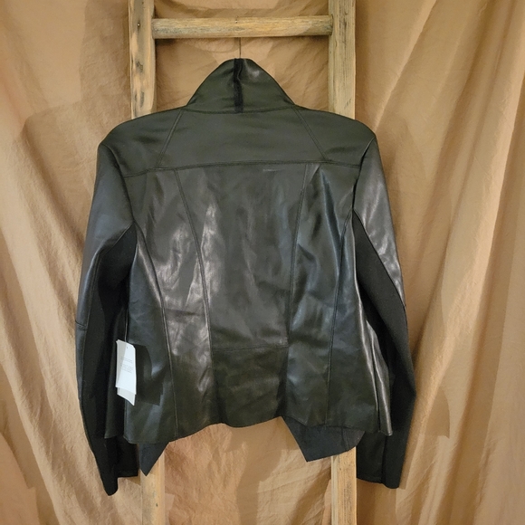 Bagatelle Vegan Leather Long Sleeve Open Jacket Cardigan - Picture 2 of 8